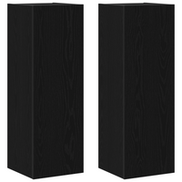 Set di mobili TV da 12 pezzi a parete in legno ingegnerizzato rovere nero