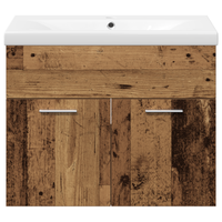 Set di Mobili per Bagno a 3 Pezzi Legno Vecchio Legno Ingegnerizzato