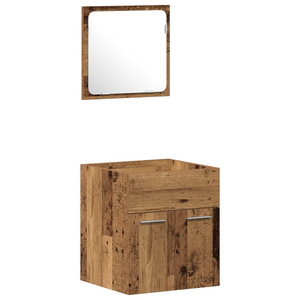 Set di Mobili per Bagno 4 Pezzi Legno Vecchio Legno Ingegnerizzato