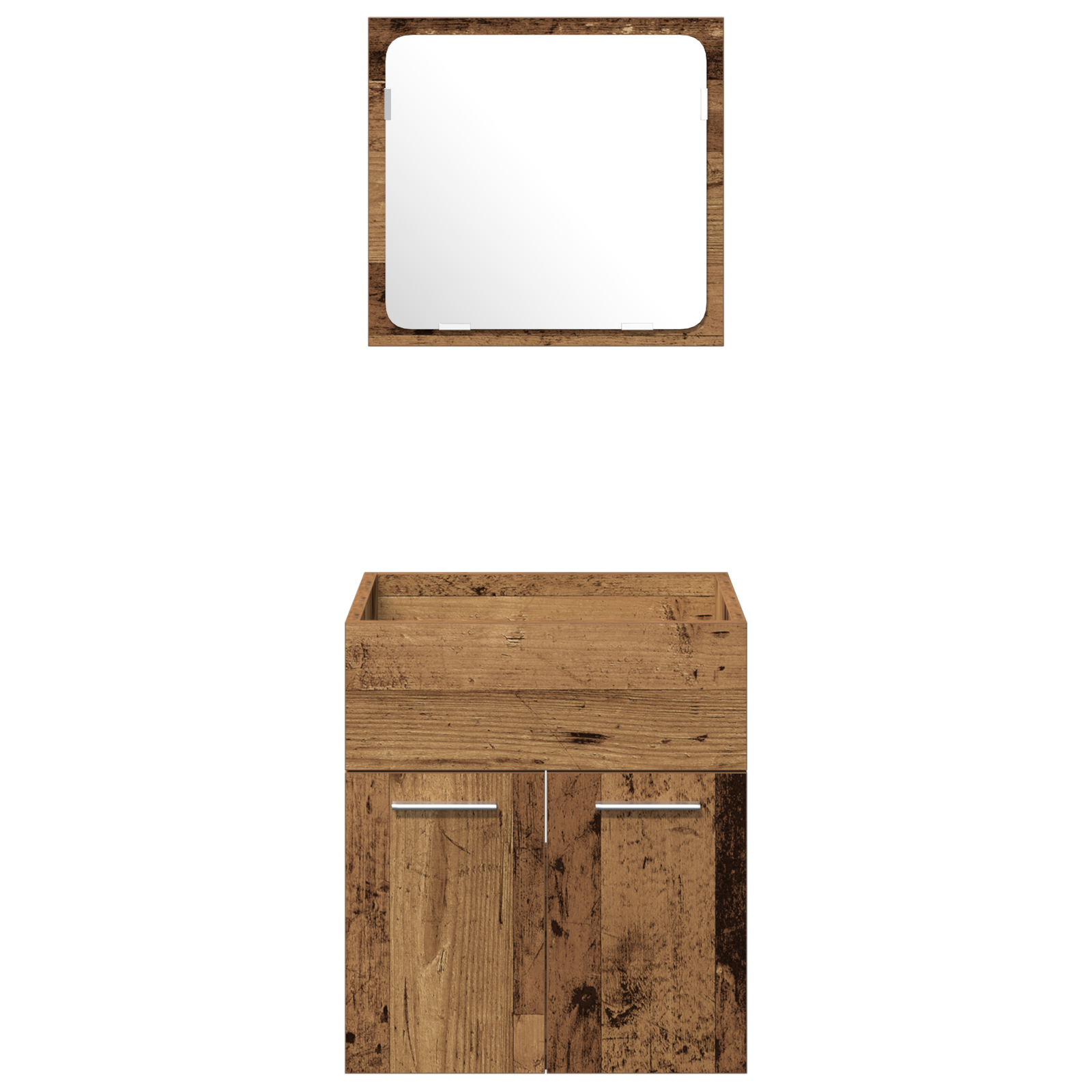 Set di Mobili per Bagno 4 Pezzi Legno Vecchio Legno Ingegnerizzato