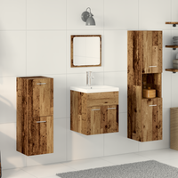 Set di Mobili per Bagno 4 Pezzi Legno Vecchio Legno Ingegnerizzato