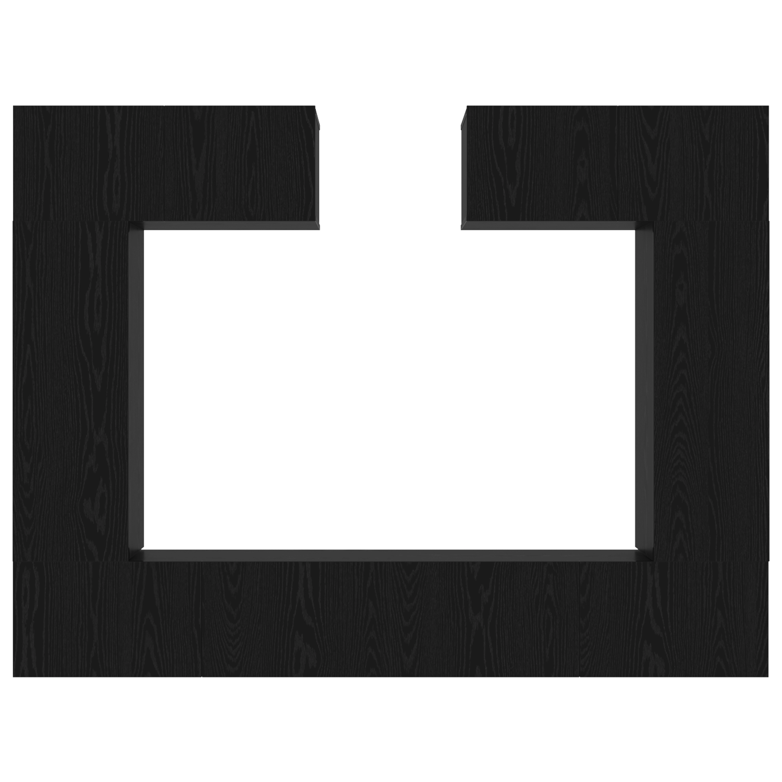 Set di mobili TV a parete in rovere nero  8 pezzi in legno truciolare