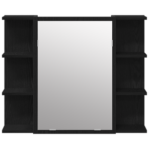 Set di mobili da bagno 3 pezzi in legno ingegnerizzato con finitura rovere nero