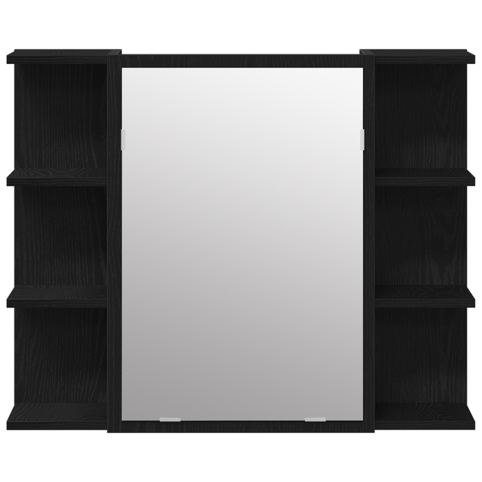 Set di mobili da bagno 3 pezzi in legno ingegnerizzato con finitura rovere nero