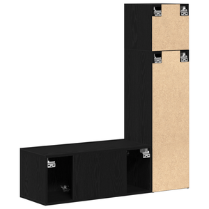 Set di mobili TV 3 pezzi  in legno ingegnerizzato di rovere nero