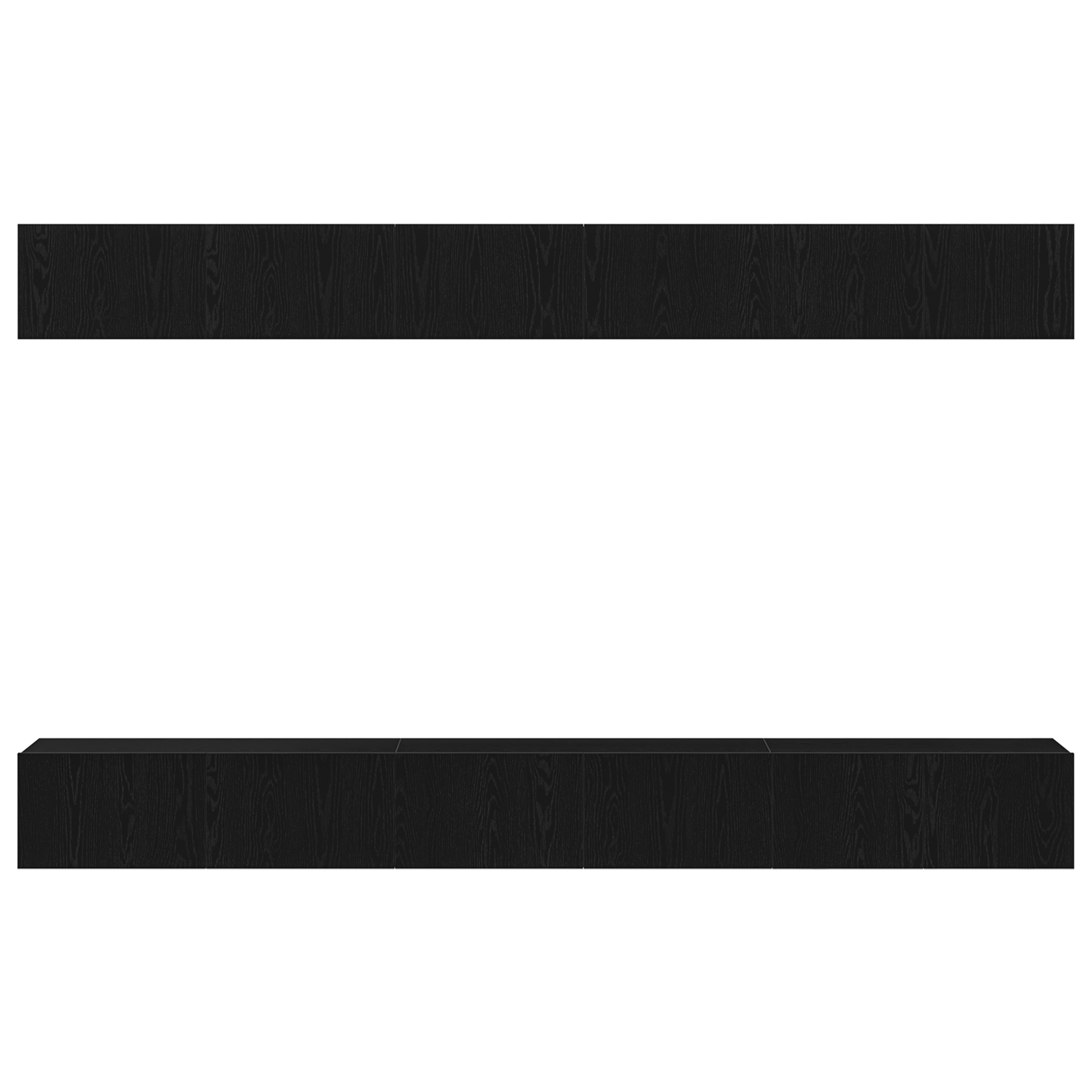 Set di Mobile TV in 6 Pezzi in Legno Ingegnerizzato Nero