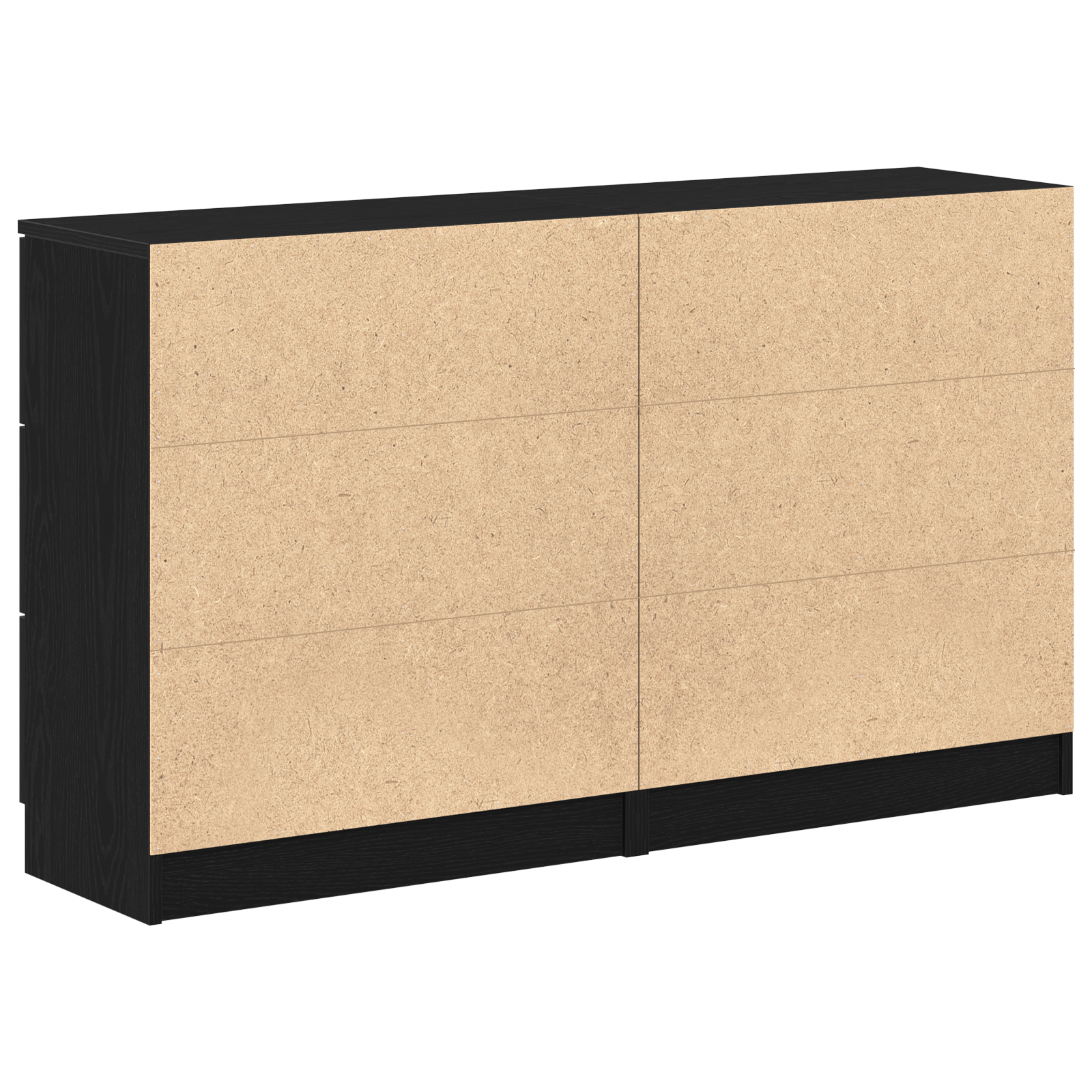 Credenze 2 pz Nero Rovere 60x30x70 cm Legno ingegnerizzato