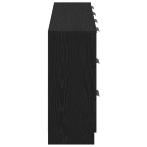 Credenze 2 pz Nero Rovere 60x30x70 cm Legno ingegnerizzato