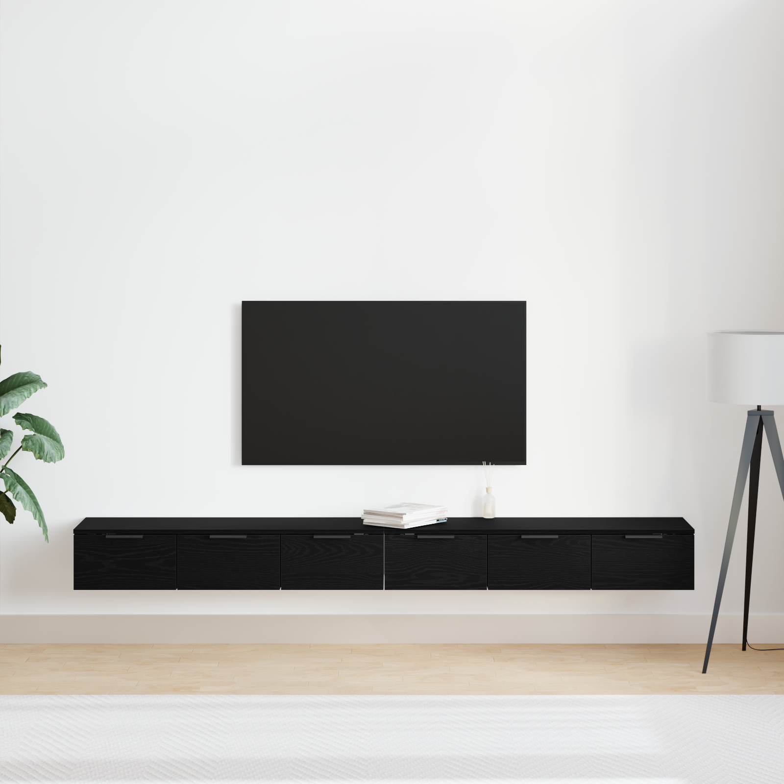 Armadi a parete Set di 2 Rovere nero 102x30x20 cm Legno ingegnerizzato