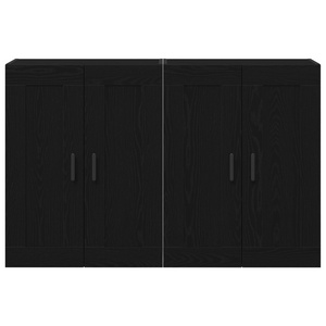 Cabinet a muro 2 pz Rovere nero Legno ingegnerizzato