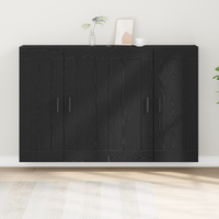 Cabinet a muro 2 pz Rovere nero Legno ingegnerizzato