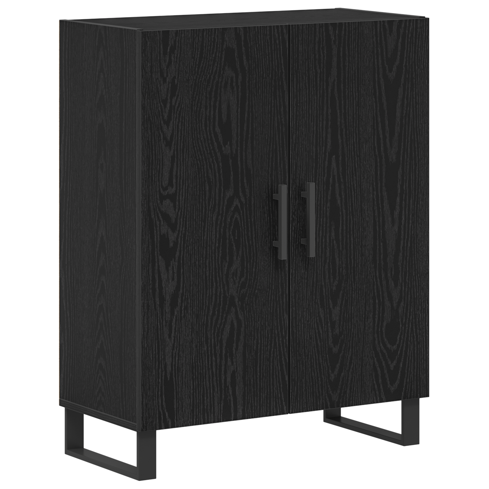 Highboard Rovere Nero 69.5x34x180 cm Legno Ingegnerizzato