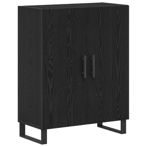 Highboard Rovere Nero 69.5x34x180 cm Legno Ingegnerizzato