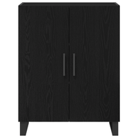 Highboard Rovere Nero 69.5x34x180 cm Legno Ingegnerizzato
