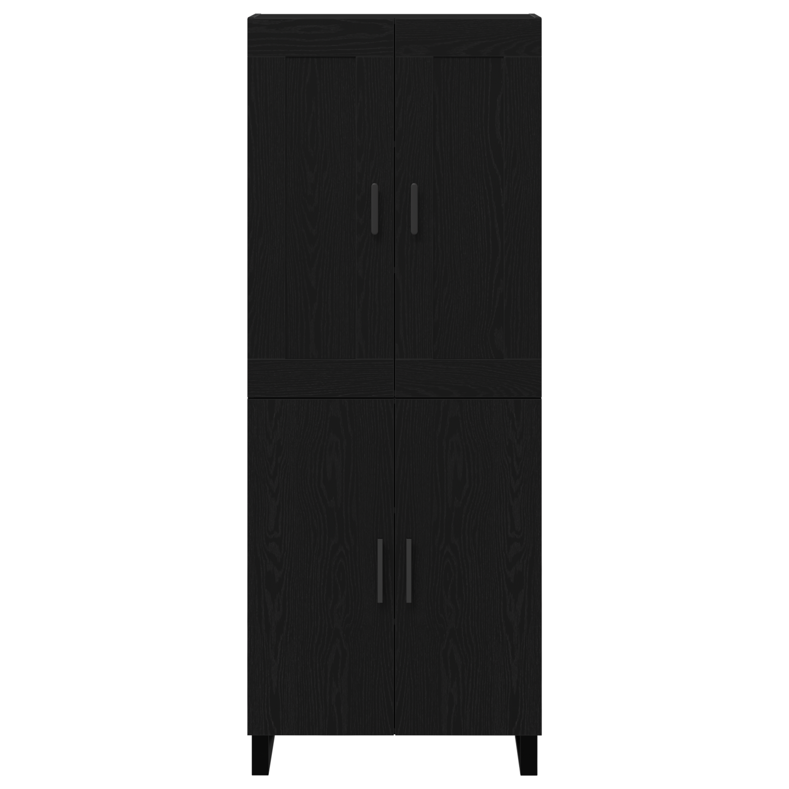 Highboard Rovere Nero 69.5x34x180 cm Legno Ingegnerizzato