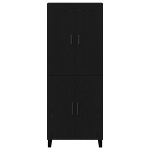 Highboard Rovere Nero 69.5x34x180 cm Legno Ingegnerizzato