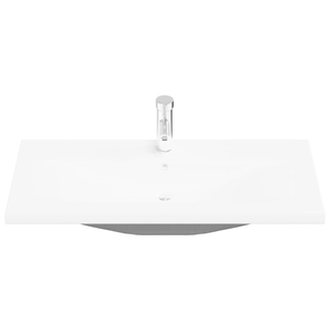 Mobiletto da bagno con lavandino integrato Rovere Nero Legno ingegnerizzato