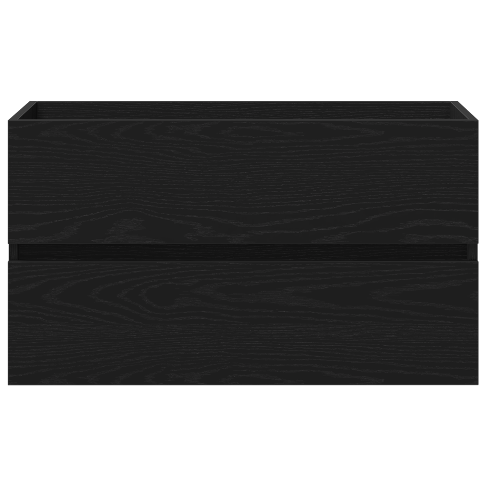 Mobiletto per Lavandino  con Lavabo Integrato Rovere Nero Legno Ingegnerizzato