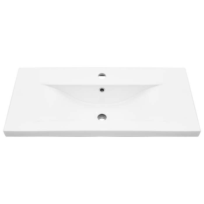 Mobile per Lavabo  con Lavabo Integrato Rovere Nero Legno Ingegnerizzato