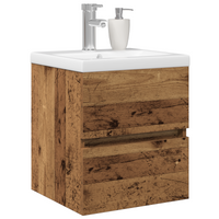 Mobile con Lavabo Integrato in Rovere Nero in Legno Compatto