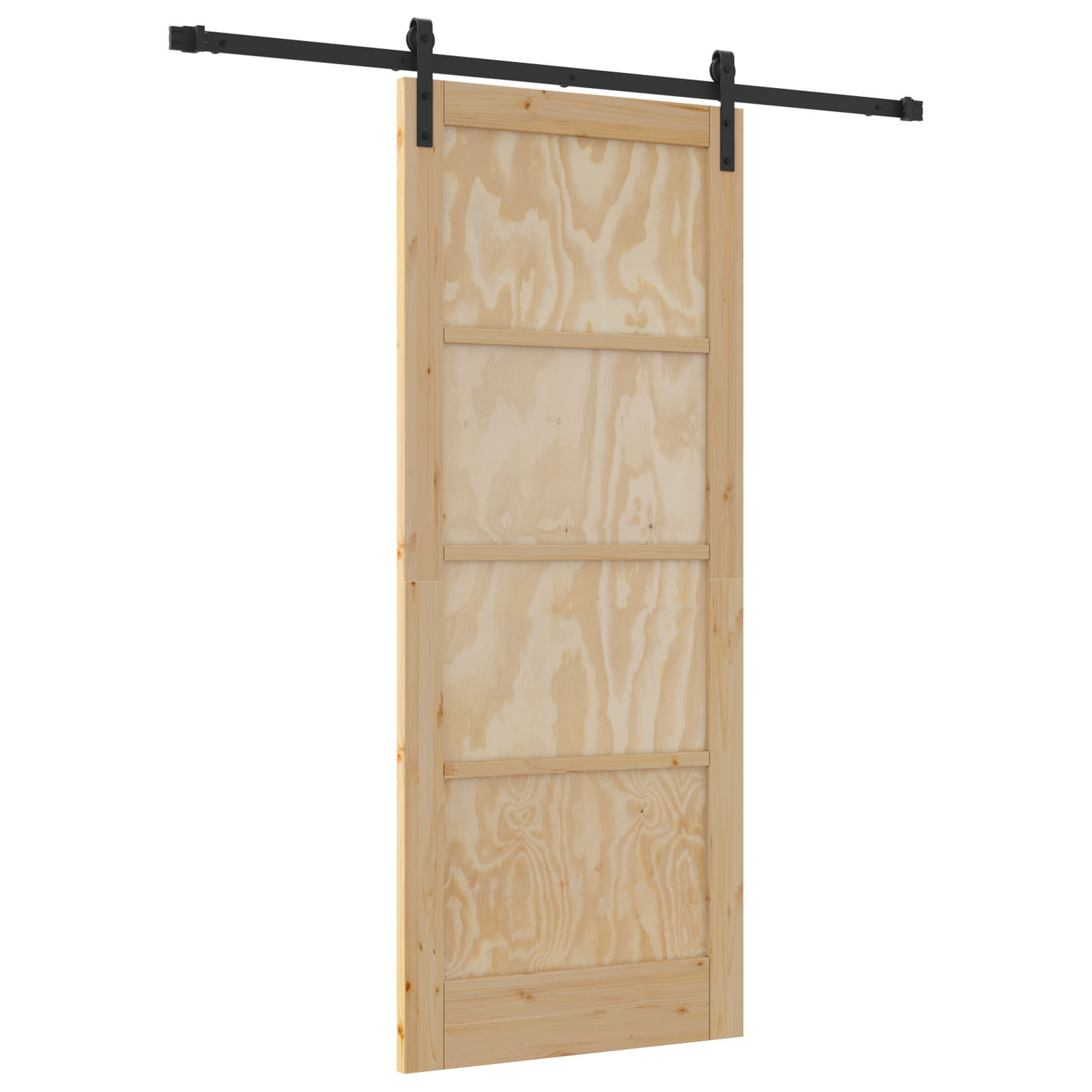 Porta Scorrevole  con Set di Hardware 83x202 cm Legno Massello in Pino