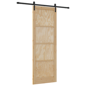 Porta Scorrevole  con Set Hardware 83x232 cm in Legno Massello di Pino