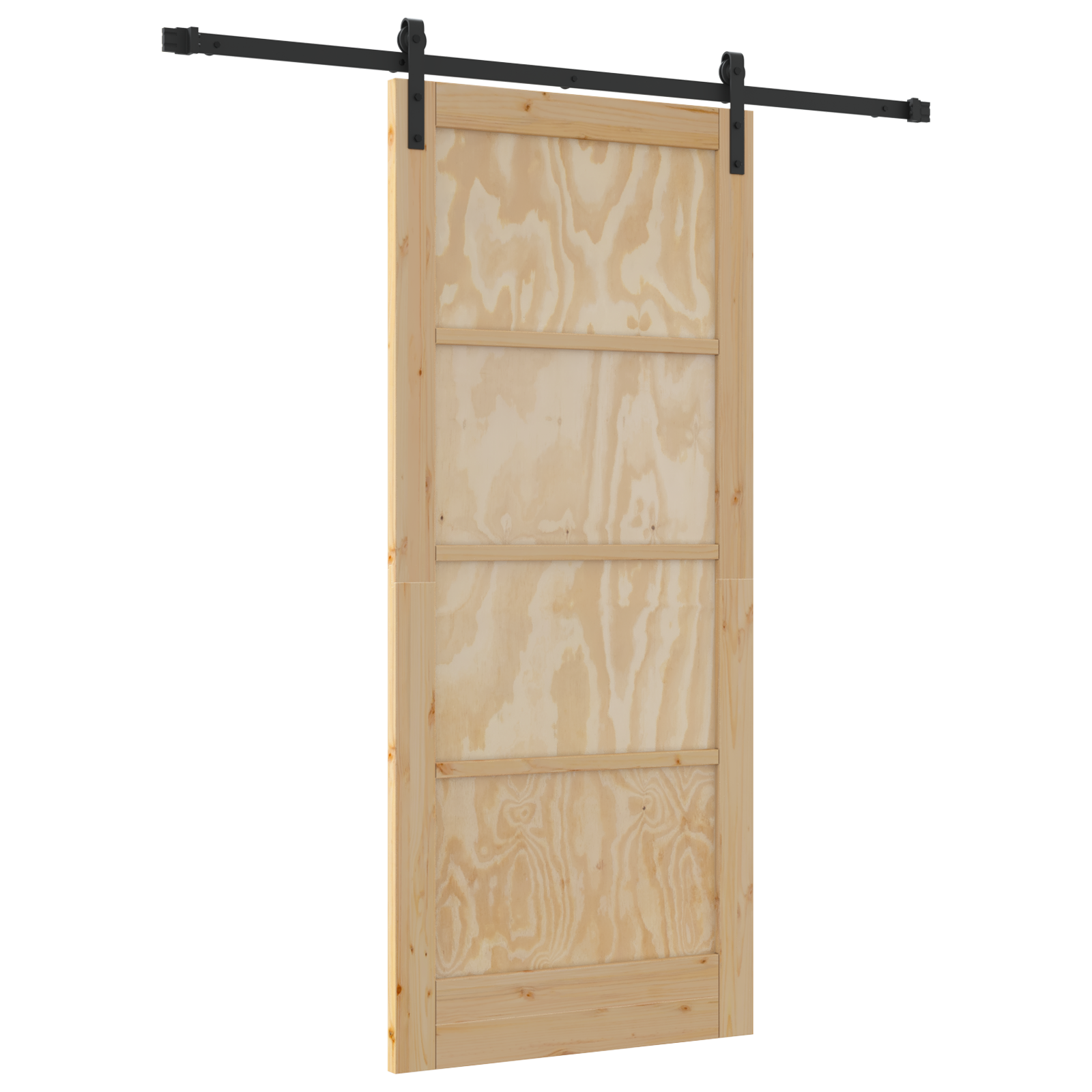 Porta Scorrevole  con Set di Ferramenta 86x198,5 cm in Legno Massello di Pino