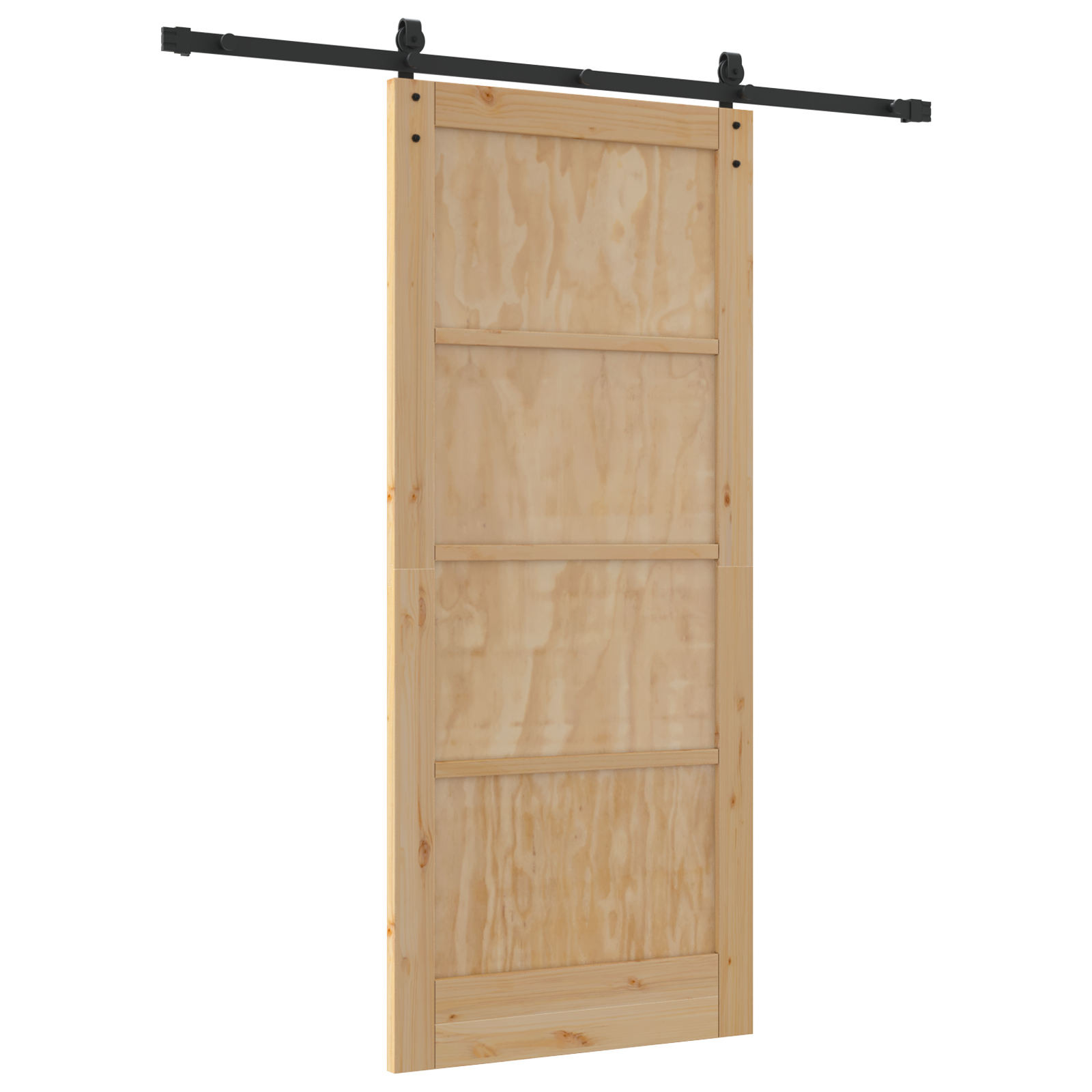 Porta Scorrevole  con Set di Ferramenta 86x198,5 cm in Legno Massello di Pino
