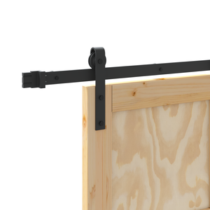 Porta Scorrevole Set di 2 Naturale e nero Legno Massello di Pino