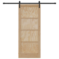 Porta Scorrevole  con Set di Ferramenta 83x202 cm Legno Massello Pino