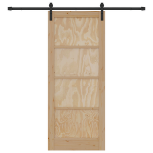 Porta Scorrevole  con Set di Ferramenta 83x202 cm Legno Massello Pino