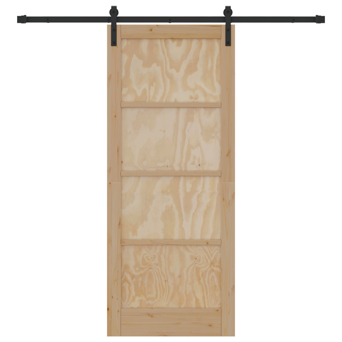Porta Scorrevole  con Set di Ferramenta 83x202 cm Legno Massello Pino