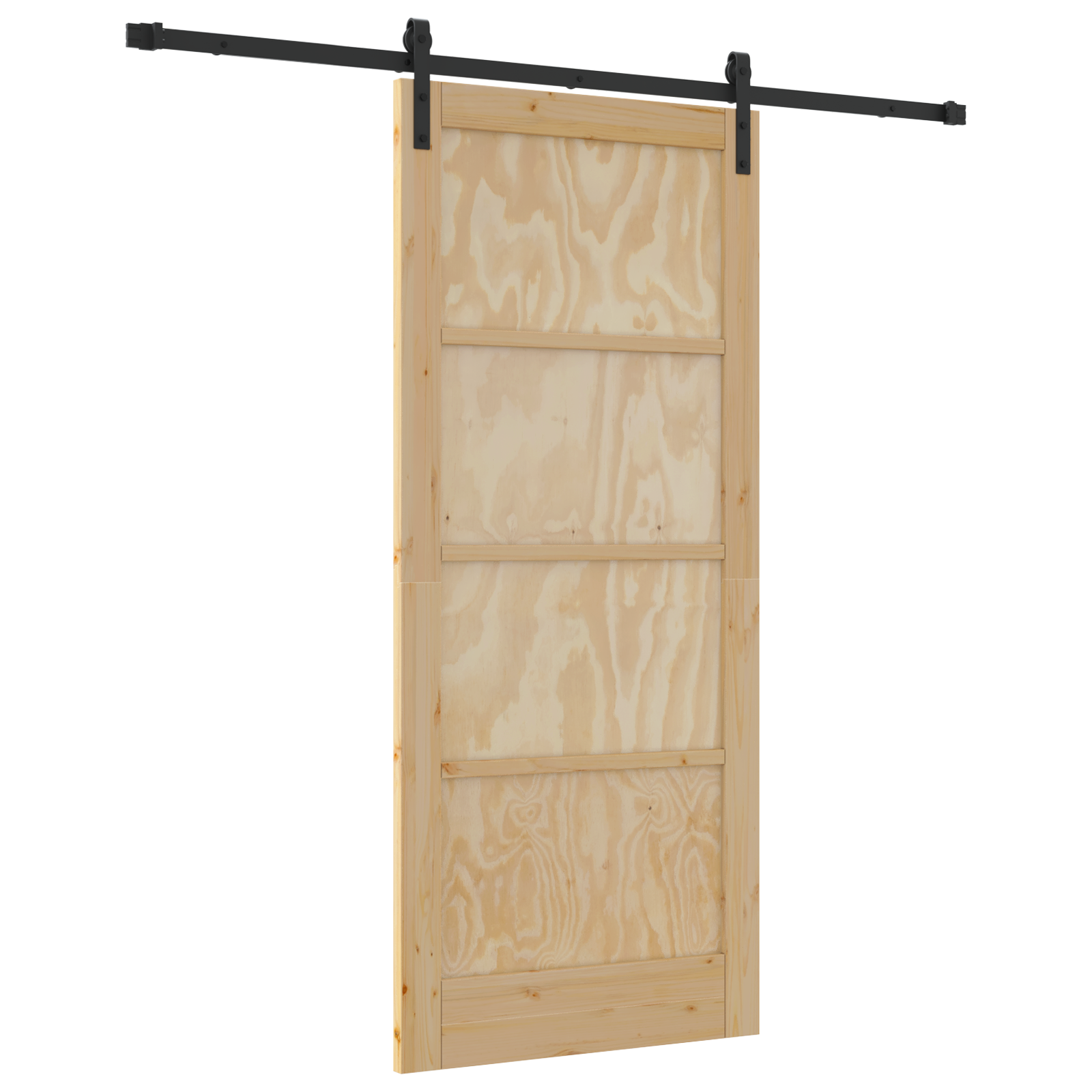Porta Scorrevole  con Set di Fissaggi 86x198.5 cm Legno di Pino Massello