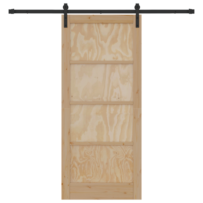 Porta Scorrevole  con Set di Fissaggi 86x198.5 cm Legno di Pino Massello