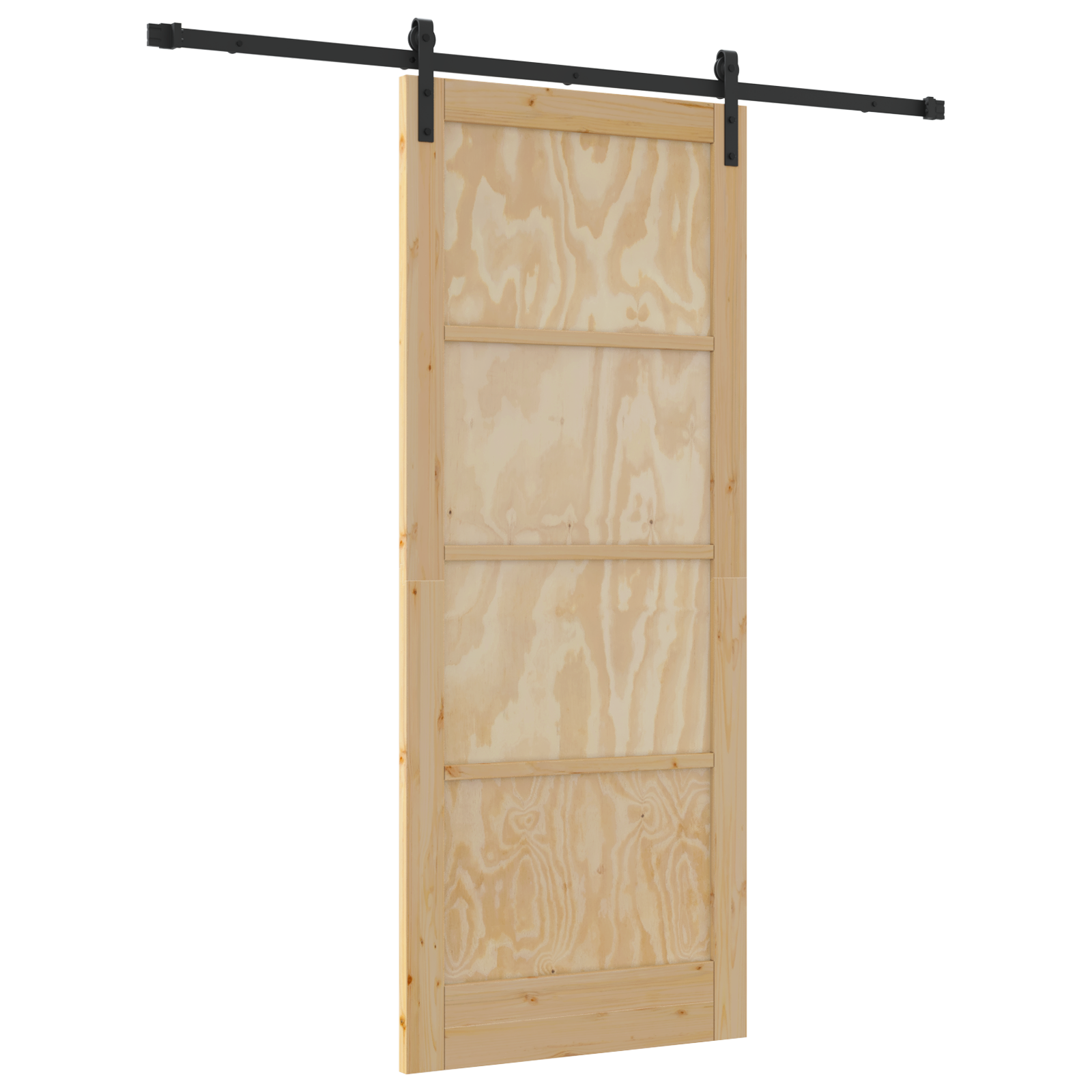 Porta Scorrevole  con Set di Accessori 86x211 cm Legno Massello di Pino