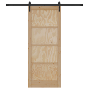 Porta Scorrevole  con Set di Accessori 86x211 cm Legno Massello di Pino