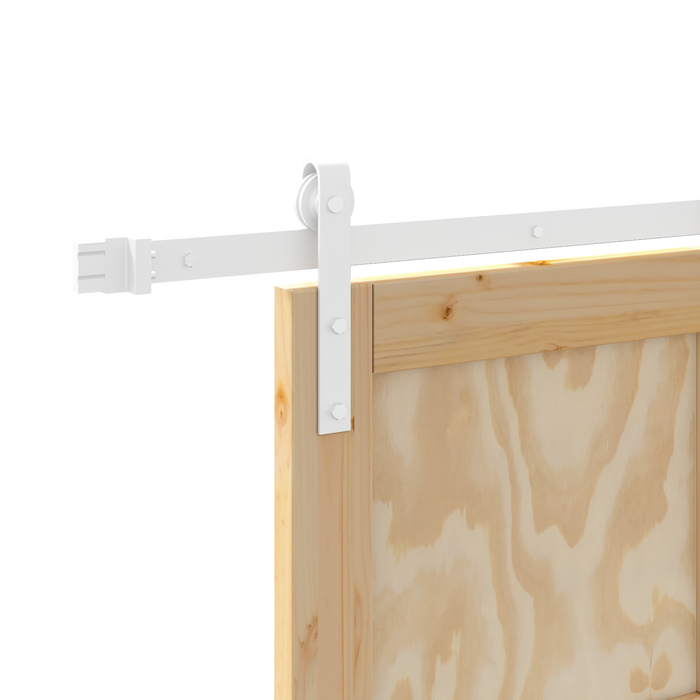 Porta Scorrevole con Set di Accessori 83x202 cm Legno Massello di Pino