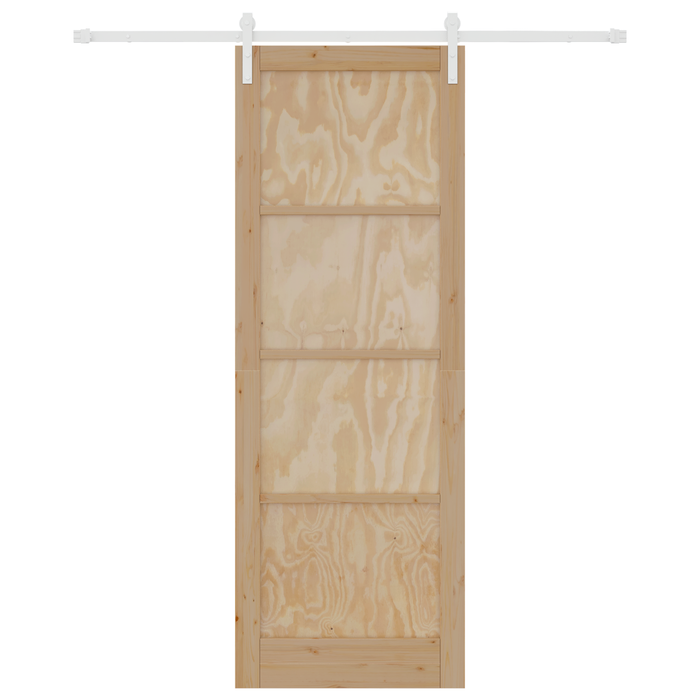 Porta Scorrevole con Set di Accessori 83x232 cm in Legno Massello di Pino