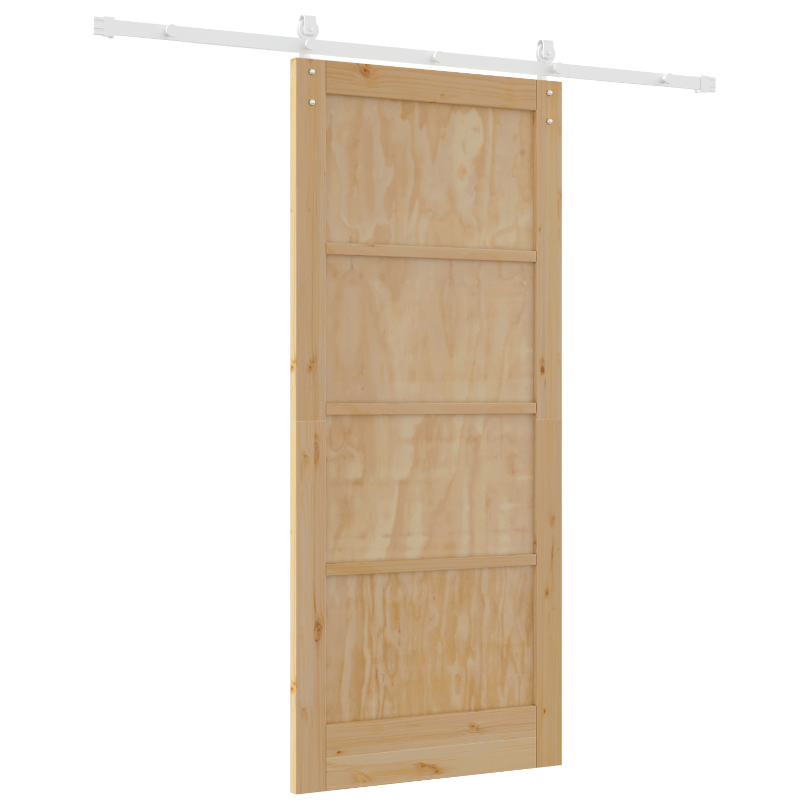 Porta Scorrevole  con Set di Accessori 86x198.5 cm Legno Massello di Pino