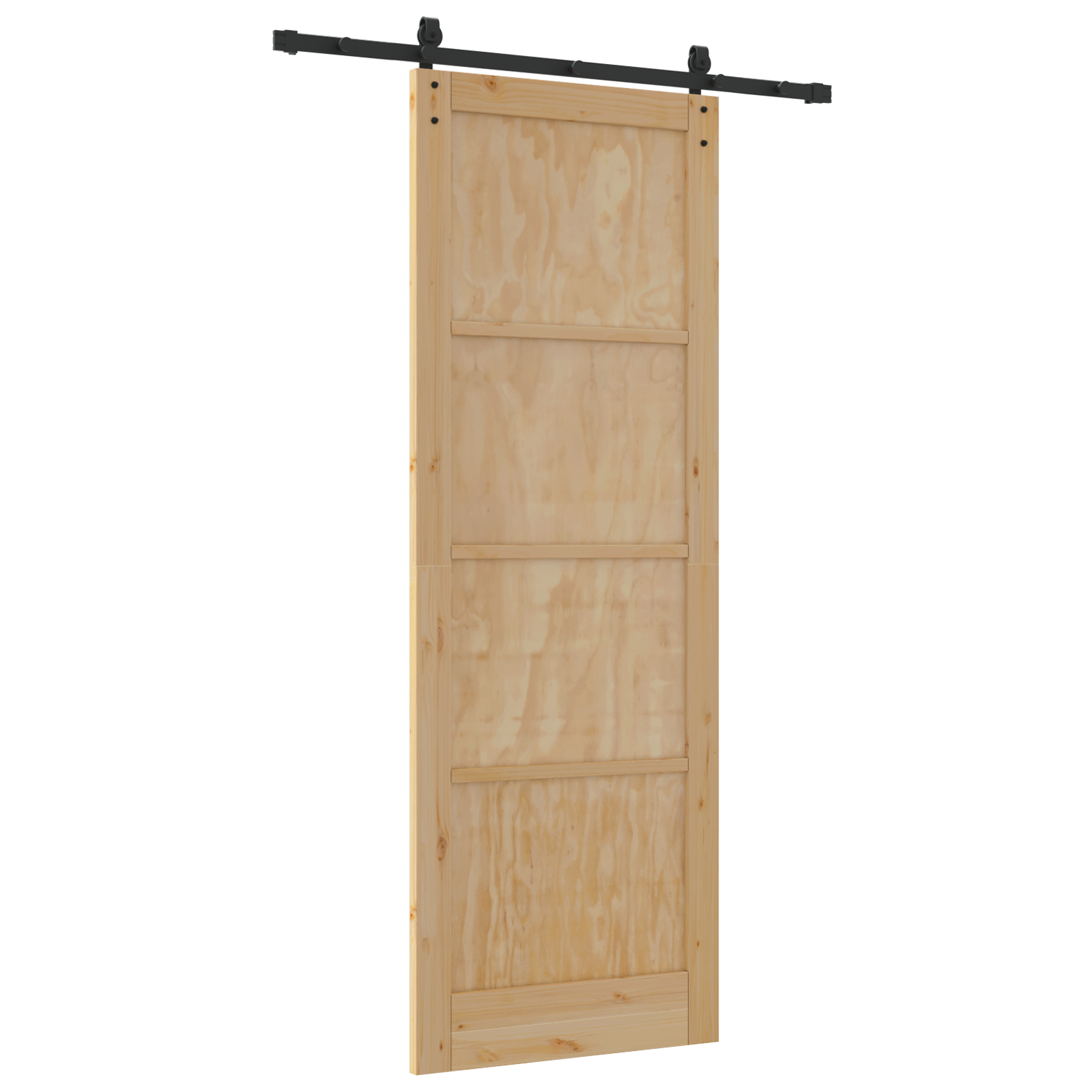 Porta Scorrevole con Set di Ferramenta 83x232 cm in Legno Massello di Pino