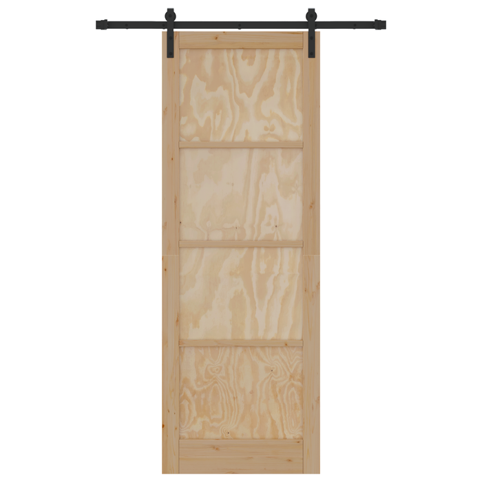 Porta Scorrevole con Set di Ferramenta 83x232 cm in Legno Massello di Pino