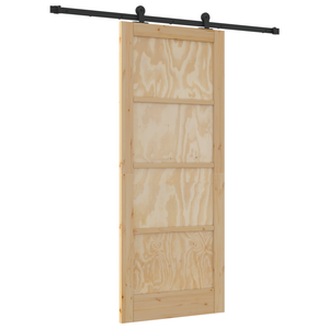 Porta scorrevole  con kit hardware 83x202 cm in legno massello di pino
