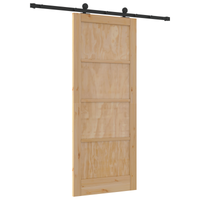 Porta scorrevole  con kit hardware 83x202 cm in legno massello di pino
