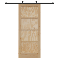 Porta scorrevole  con kit hardware 83x202 cm in legno massello di pino