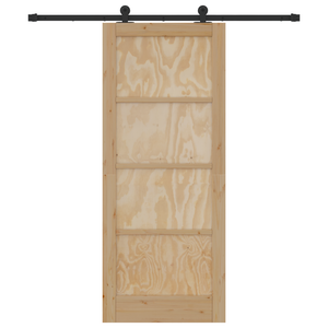 Porta scorrevole  con kit hardware 83x202 cm in legno massello di pino