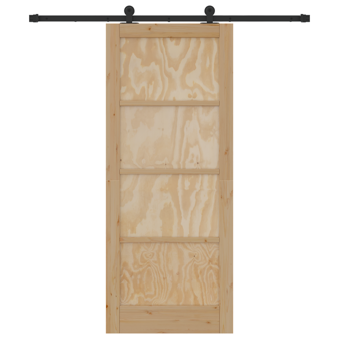 Porta scorrevole  con kit hardware 83x202 cm in legno massello di pino
