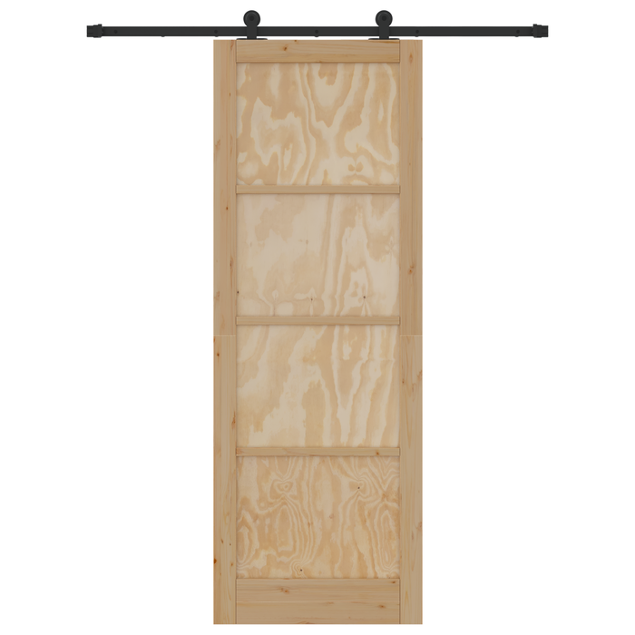 Porta scorrevole con set di hardware 83x232 cm in legno massello di pino