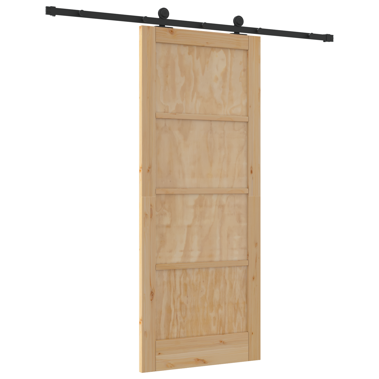 Porta scorrevole con set di hardware 83x202 cm in legno massello di pino