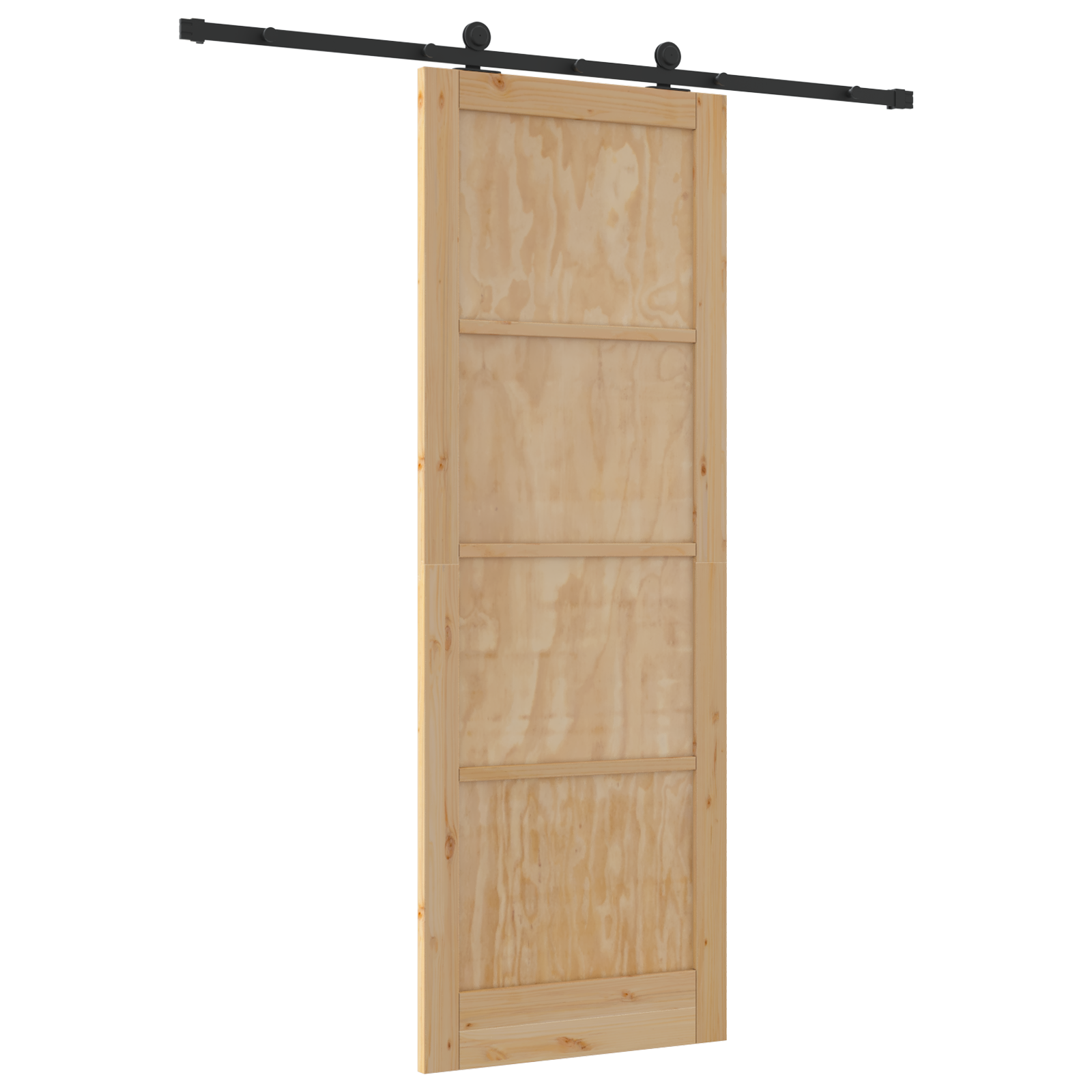 Porta scorrevole  con set hardware 83x232 cm Legno massello Pino