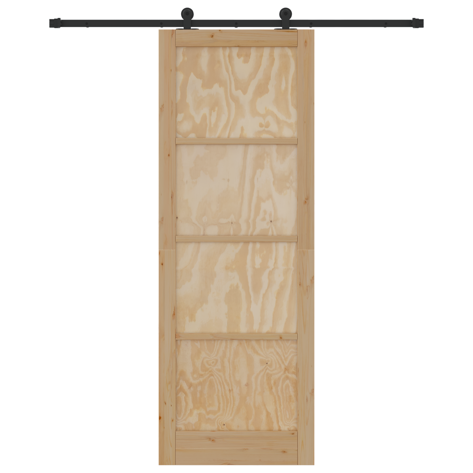 Porta scorrevole  con set hardware 83x232 cm Legno massello Pino